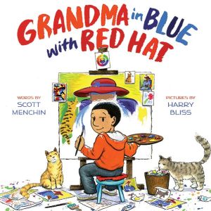 Grandma in Blue with Red Hat