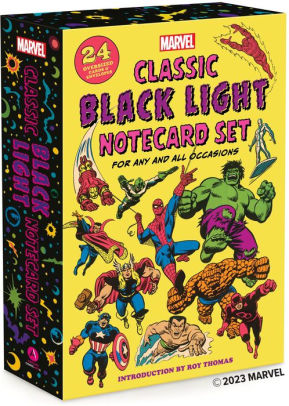 Marvel Classic Black Light Notecard Set: 24 Oversized Cards + Envelopes for Any and All Occasions