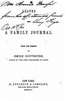 Cover of Leaves from a Family Journal by Emile Souvestre