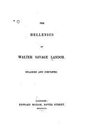Cover of The Hellenics of Walter Savage Landor by Walter Savage Landor